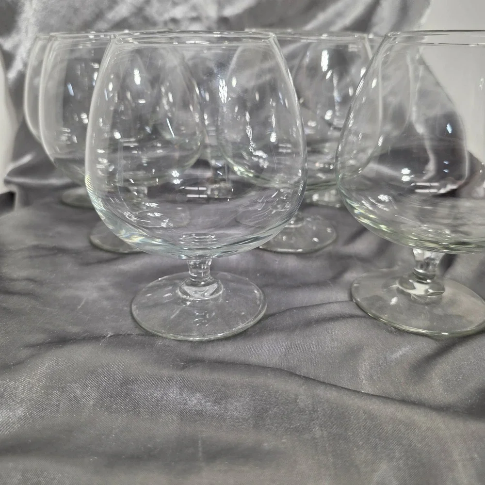 Set of 7 Clear Glass Brandy Snifters Cognac Balloon Glasses 5.25 Inch Barware